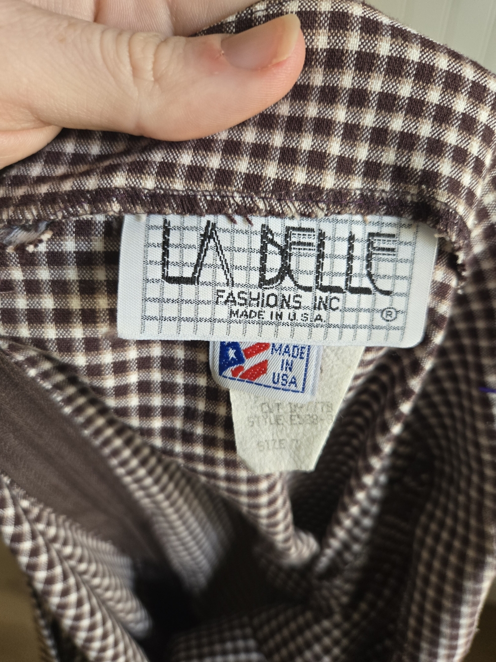 Vintage Brown Gingham Strap Retro Mini Dress - Picture 10 of 11